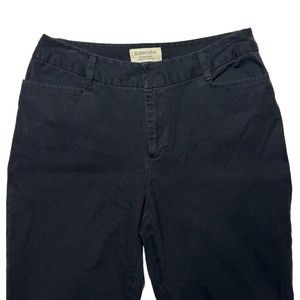 ST JOHN'S BAY Womens Classic Bi-Stretch Pants Fit Boot Cut Black Size 8